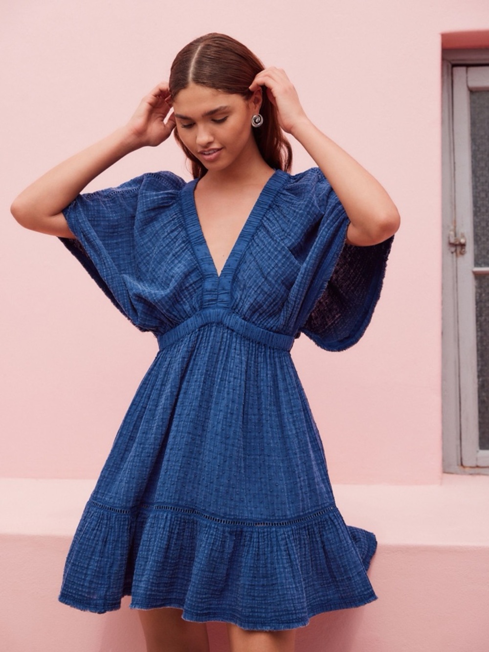 Aerie Pool To Party Gauzy Flutter Sleeve Dress